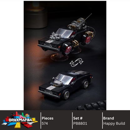 Happy Build PB8801 Shadow Sprinter Building Toy Set | 582 PCS| Buildable Sports Car with Display Container