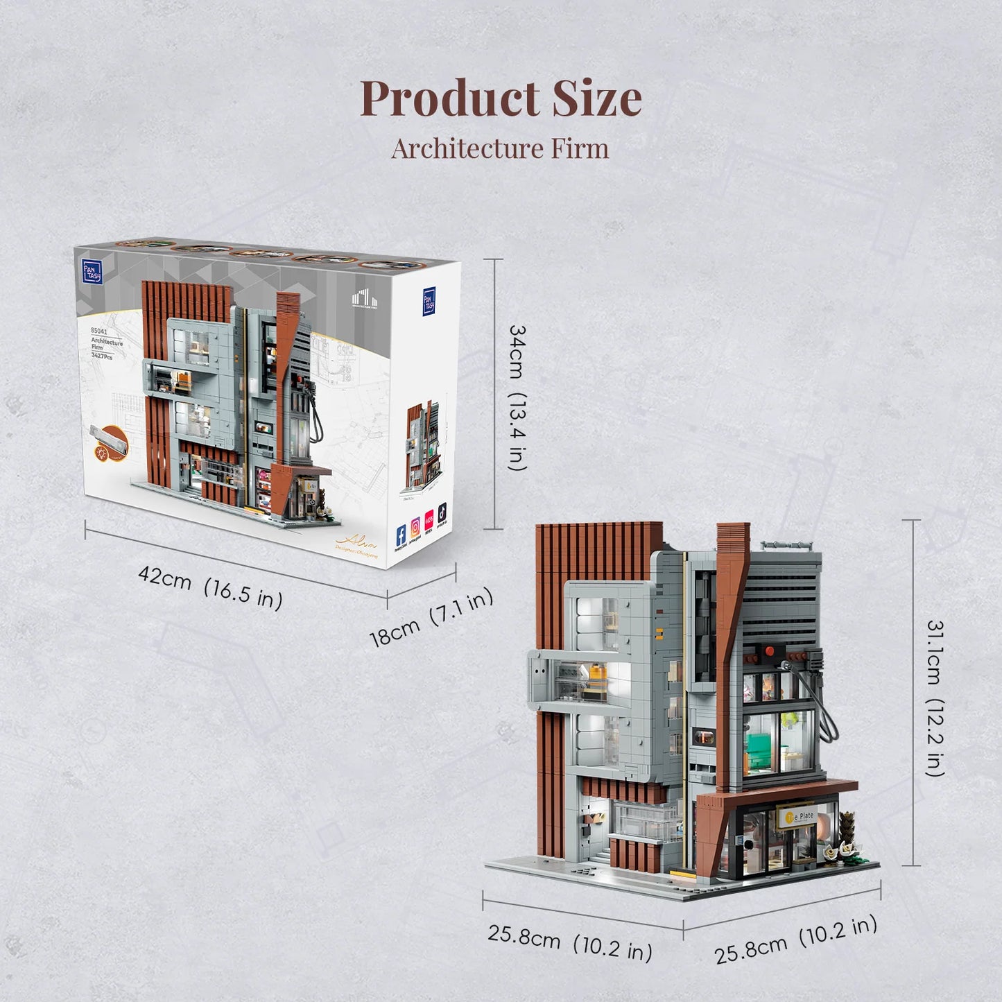 Pantasy 85041 Modular Building Architecture Firm Building Toy Set | 3427 PCS