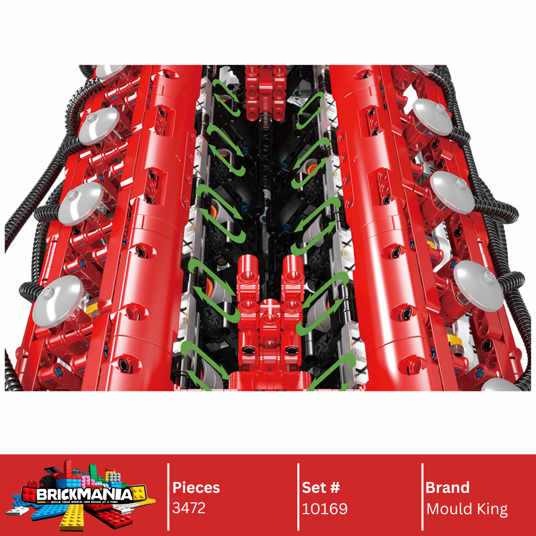 Mould King Motor V12 Ferrari - Blocos De Montar 3472 Peças Mould King Motor V12 Ferrari - Blocos De Montar 3472 Peças