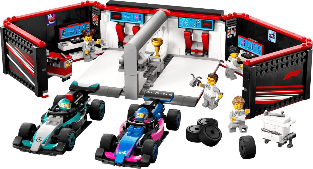 LEGO 60444 City F1® Garage & Mercedes-AMG & Alpine Cars | 678 PCS