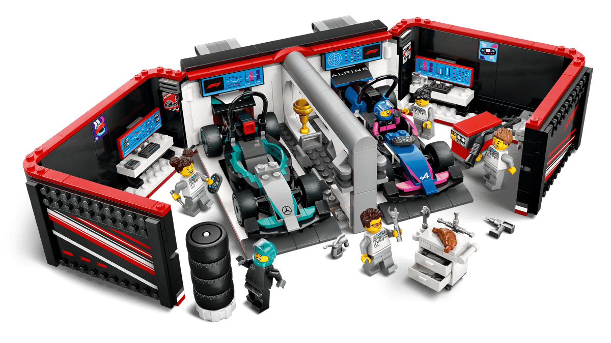 LEGO 60444 City F1® Garage & Mercedes-AMG & Alpine Cars | 678 PCS