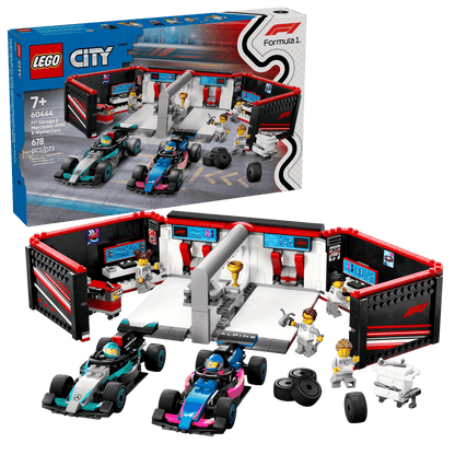 LEGO 60444 City F1® Garage & Mercedes-AMG & Alpine Cars | 678 PCS
