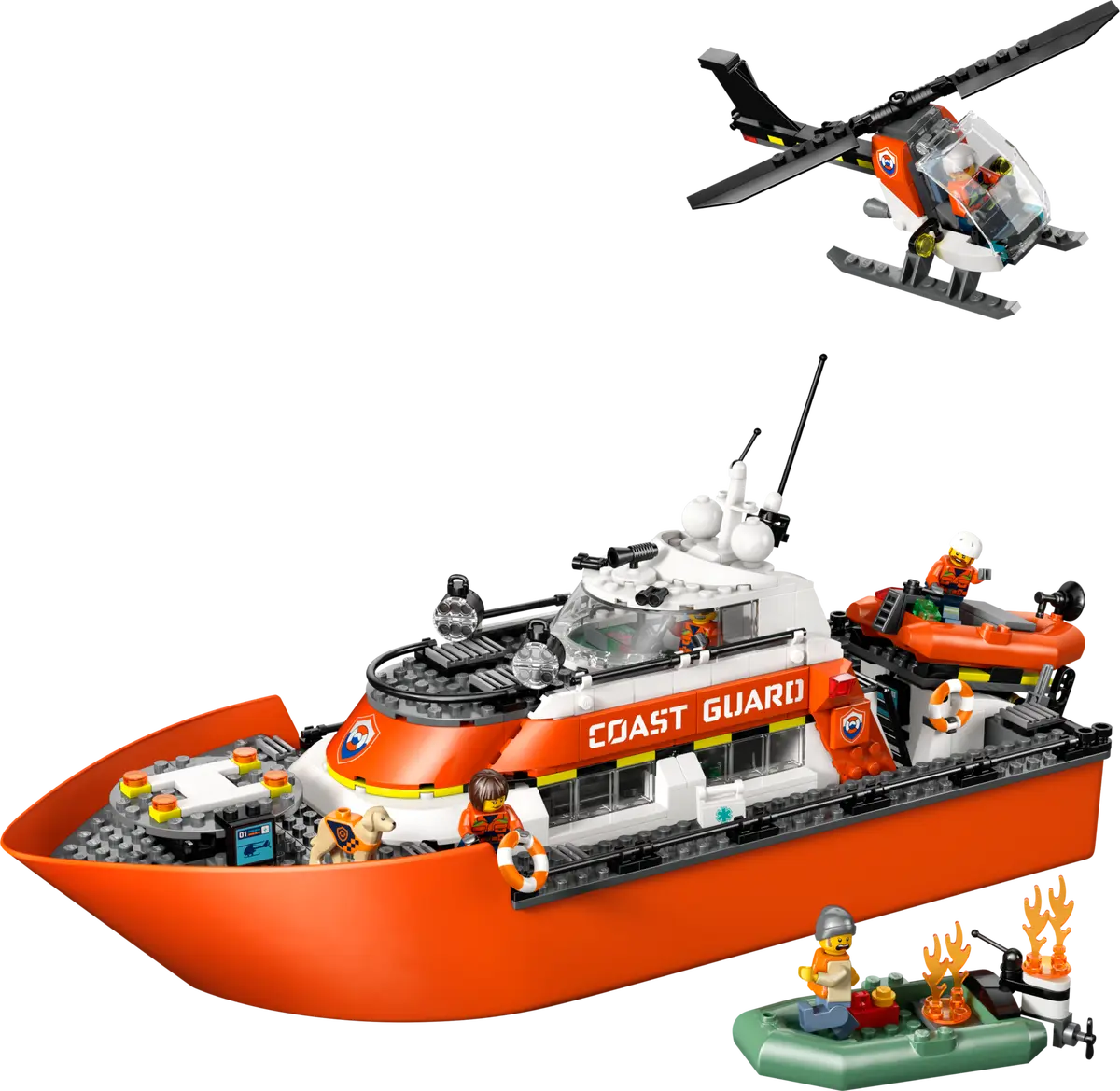 LEGO 60504 City Coast Guard Rescue Boat & Helicopter | 742 PCS
