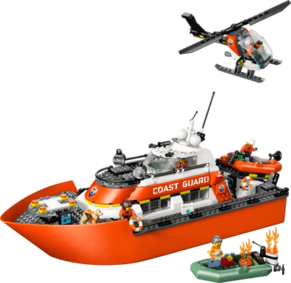 LEGO 60504 City Coast Guard Rescue Boat & Helicopter | 742 PCS