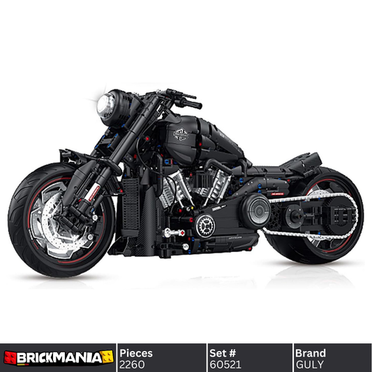 GULY 60521 Harley Davidson Matte Black Motorcycle Building Set | 2260 PCS