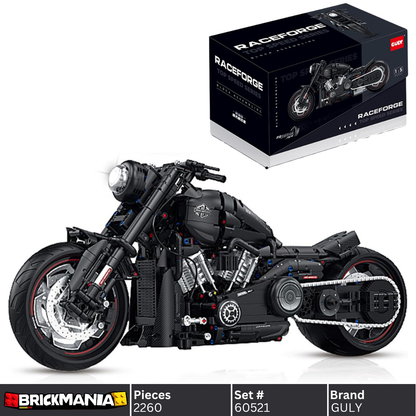 GULY 60521 Harley Davidson Matte Black Motorcycle Building Set | 2260 PCS