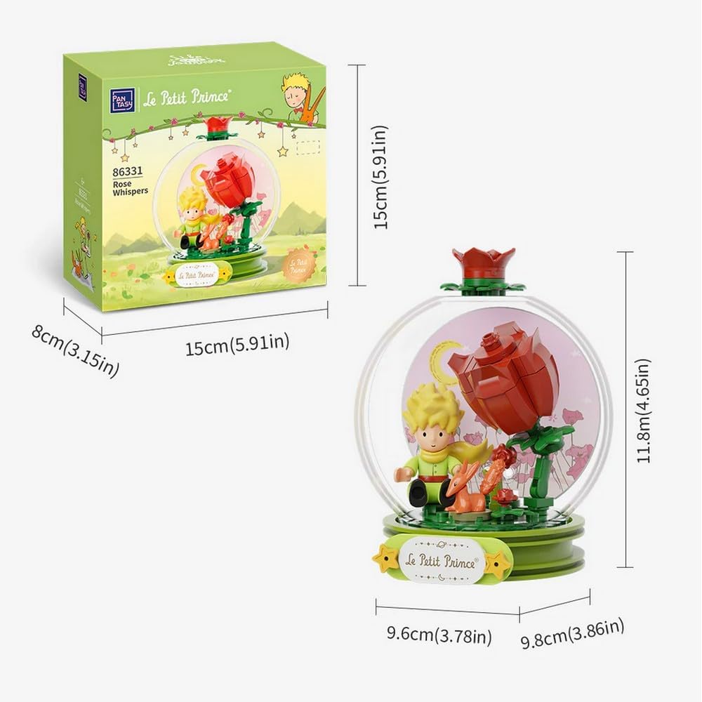 Pantasy 86331 Le Petit Prince Crystal Ball Series Rose Whispers Building Toy Set |300 PCS