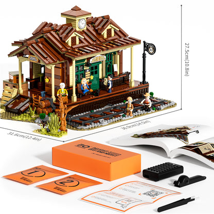 Lumibricks F9039 West Train Station Building Toy Set | 1974 PCS