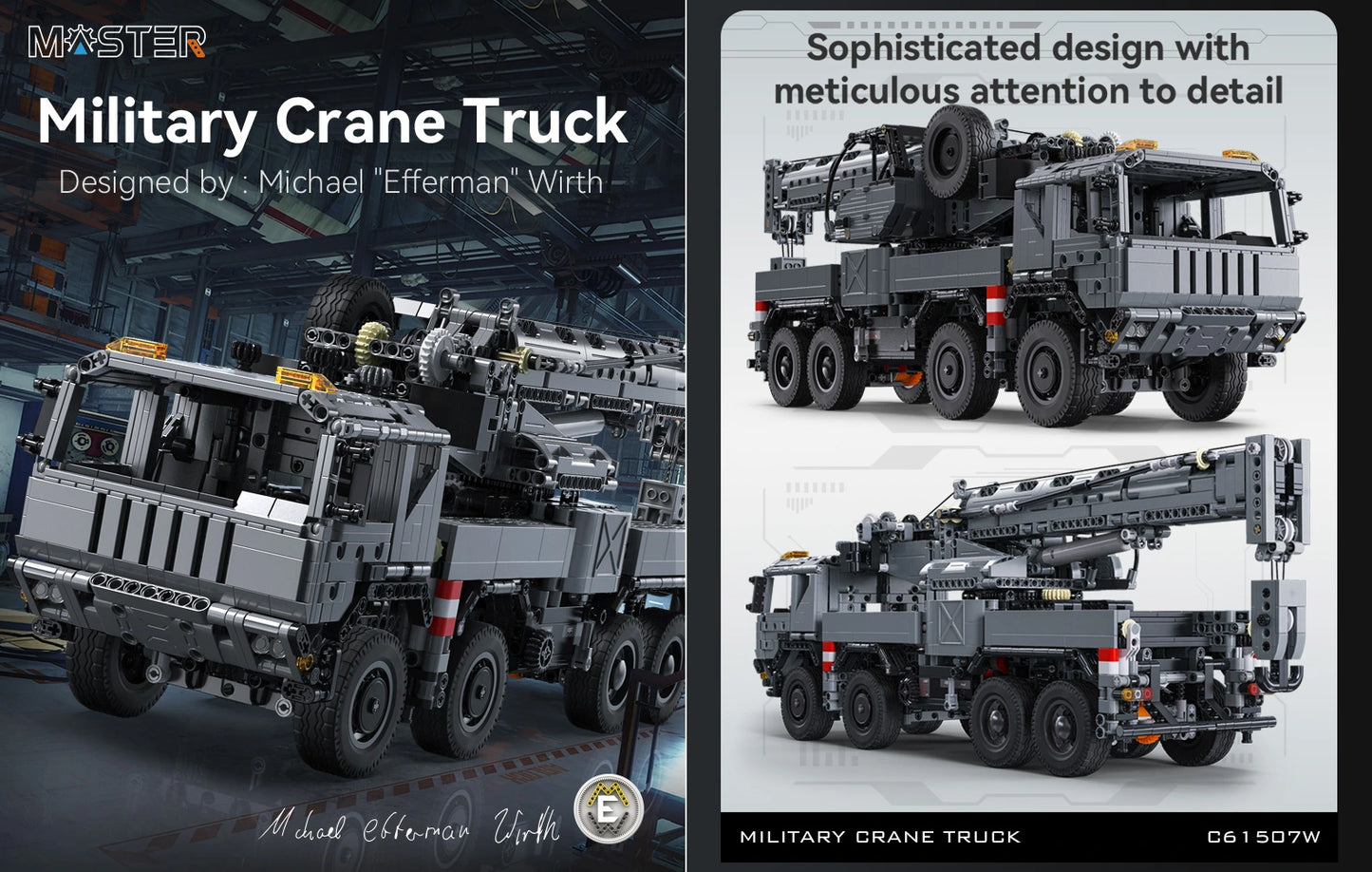 CaDA C61507W Military Crane Truck Building Toy Set | 2686 PCS