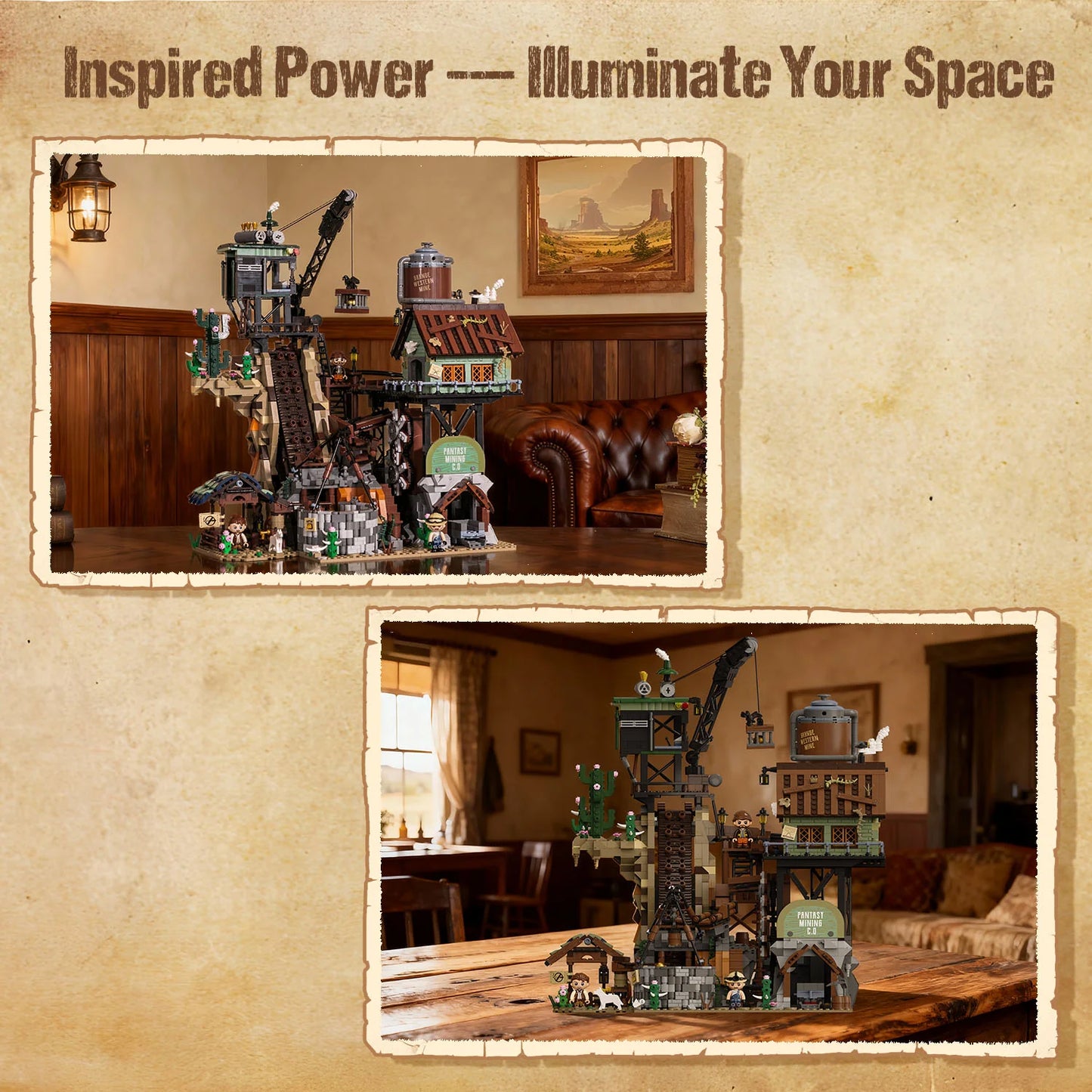 Pantasy 85025 Modular Bulding Western Mine Building Toy Set | 2907 PCS