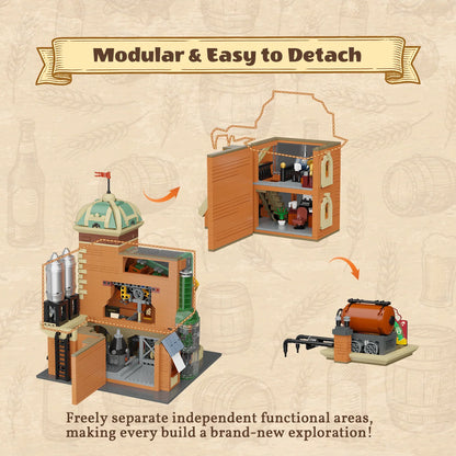 Pantasy 85023 Modular Building Craft Brewery Building Toy Set | 3095 PCS