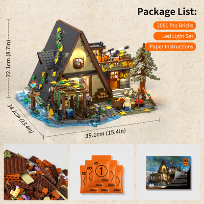 Lumibricks F9013 A-Frame cabin Building Toy Set | 2079 PCS