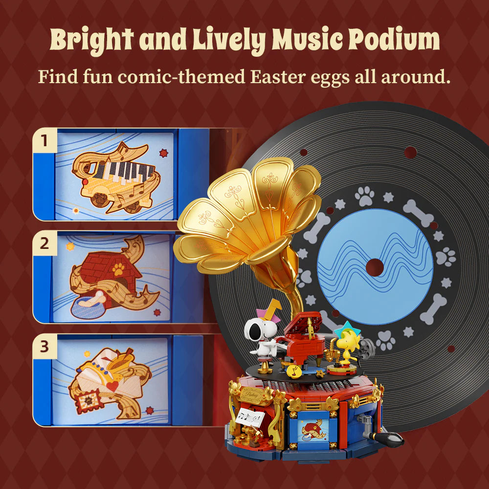 Pantasy 86911 Snoopy Phonograph Building Toy Set | 800 PCS