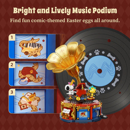 Pantasy 86911 Snoopy Phonograph Building Toy Set | 800 PCS