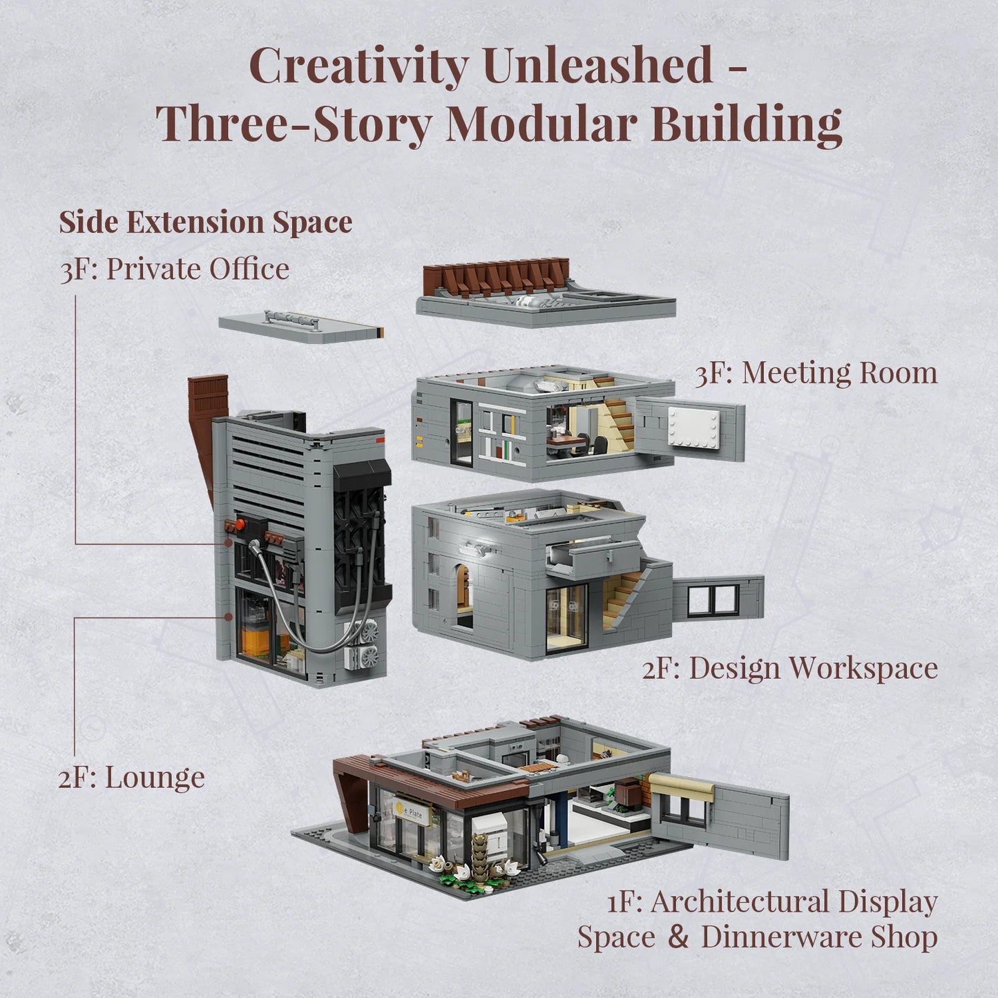 Pantasy 85041 Modular Building Architecture Firm Building Toy Set | 3427 PCS