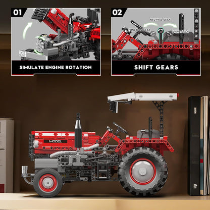 Mould King 17064 Remote Controlled Agricultural Tractor Building Toy Set | 1857 PCS