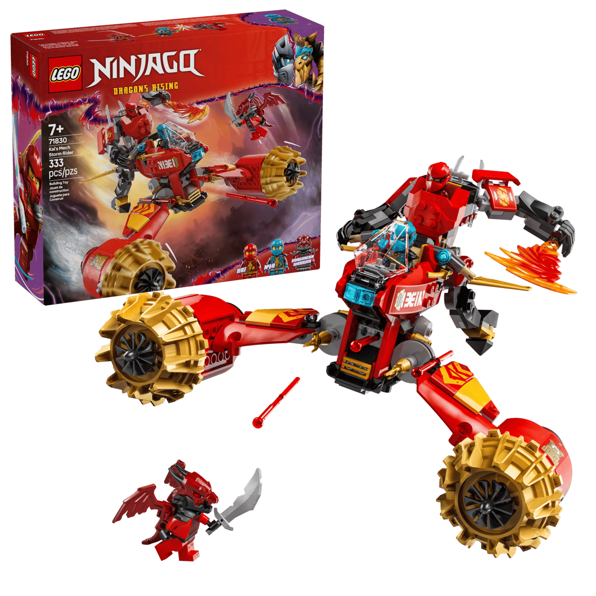 LEGO 71830 NINJAGO Kai's Mech Storm Rider | 333 PCS