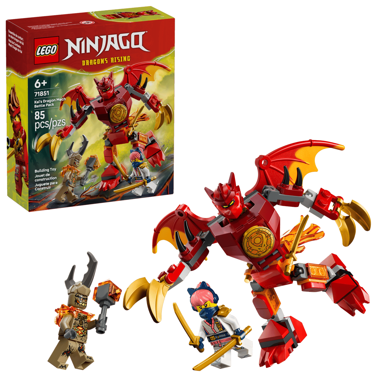 LEGO 71851 Ninjago Kai's Dragon Mech Battle Pack | 85 PCS