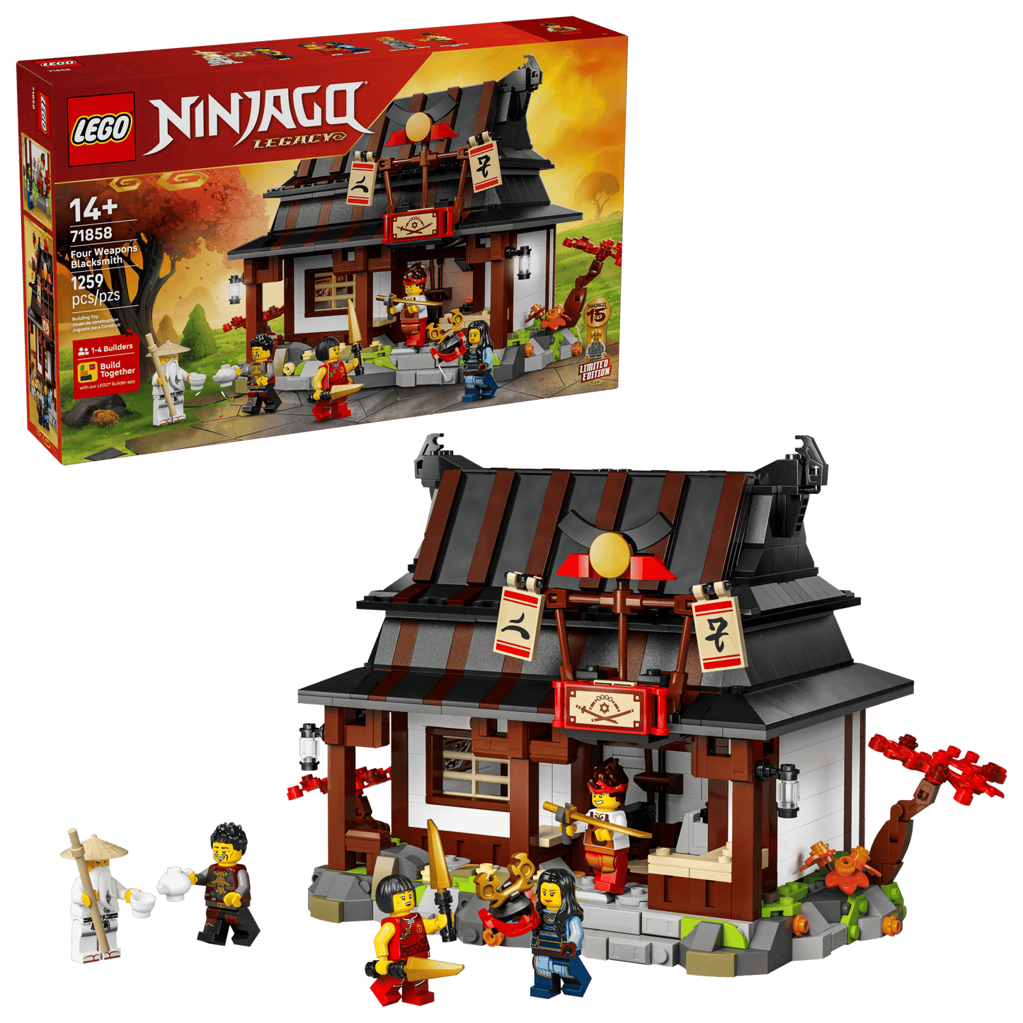 LEGO 71858 NINJAGO Four Weapons Blacksmith 15th Anniversary | 1259 PCS
