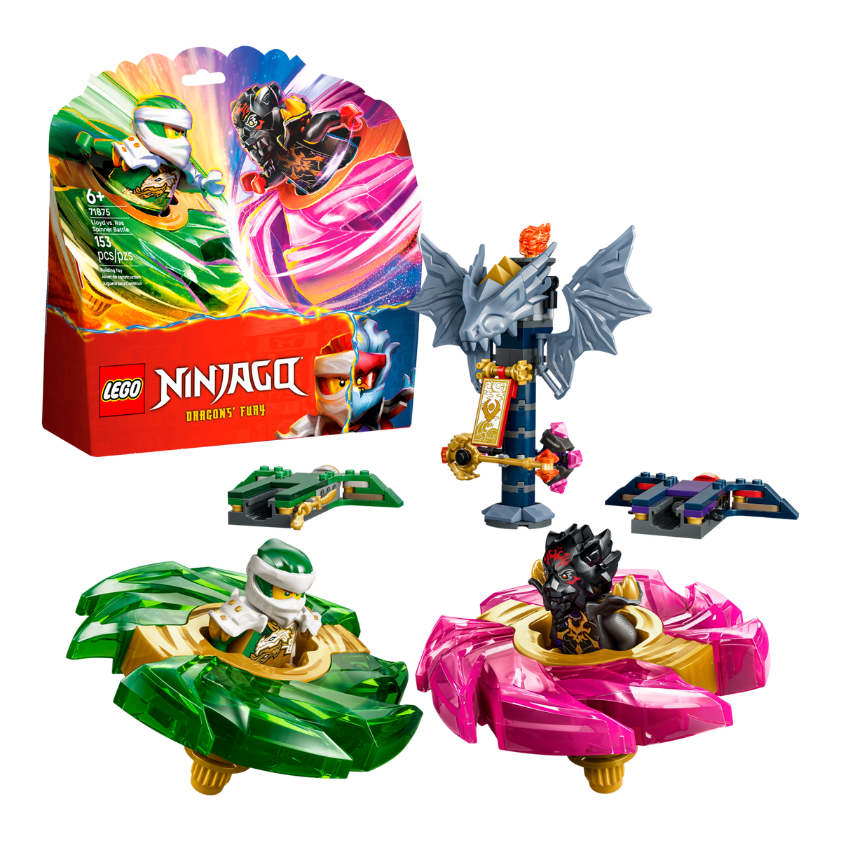 LEGO 71875 NINJAGO Lloyd vs. Ras Spinner Battle | 153 PCS