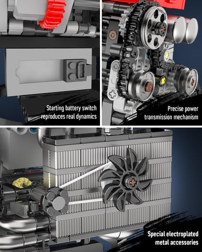 Mould King 10235 Motorized 4G63T Turbocharged Inline-Four Engine Building Toy Set | 811 PCS