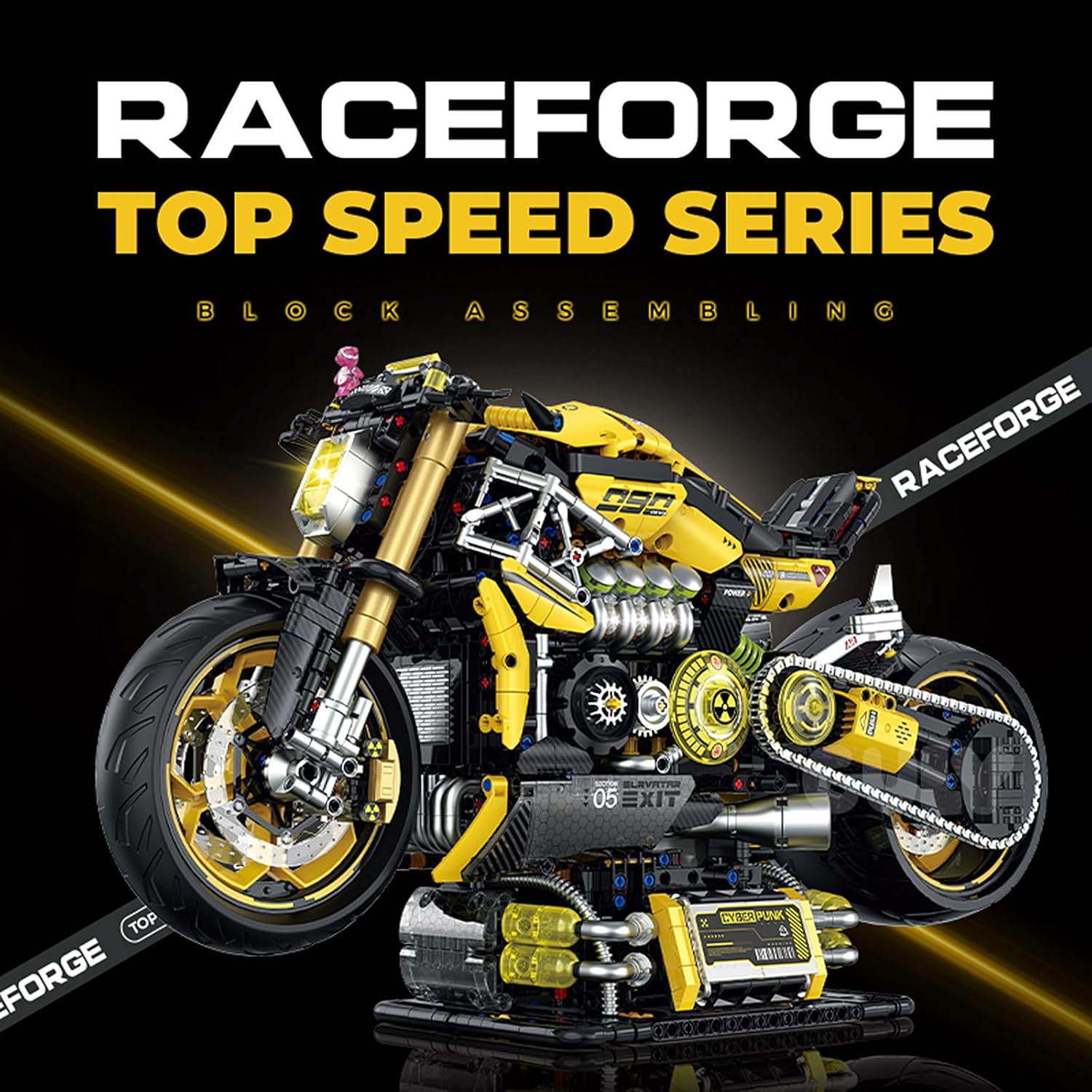 GULY 60519 Cyberpunk Motorcycle Building Set | 2500 PCS – Brickmania