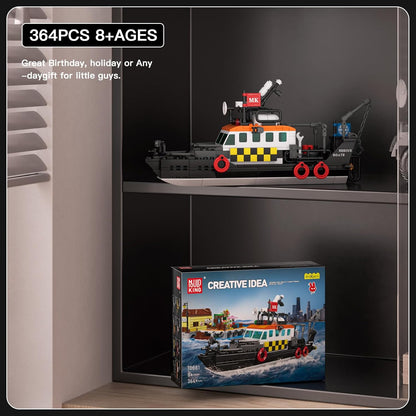 Mould King 10081 British Multi-functional Rescue Boat Building Toy Set | 364 PCS