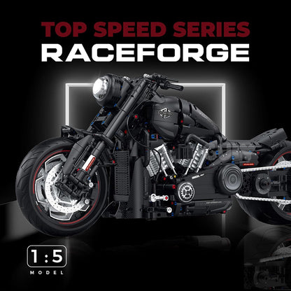 GULY 60521 Harley Davidson Matte Black Motorcycle Building Set | 2260 PCS