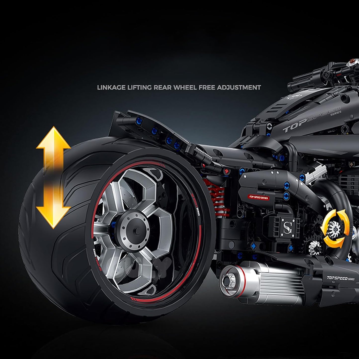 GULY 60521 Harley Davidson Matte Black Motorcycle Building Set | 2260 PCS