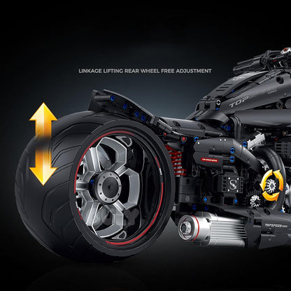 GULY 60521 Harley Davidson Matte Black Motorcycle Building Set | 2260 PCS