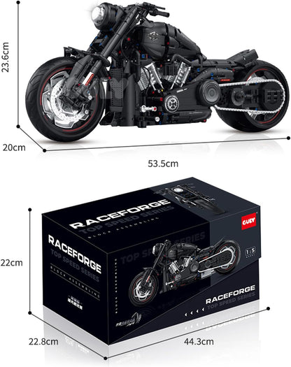 GULY 60521 Harley Davidson Matte Black Motorcycle Building Set | 2260 PCS