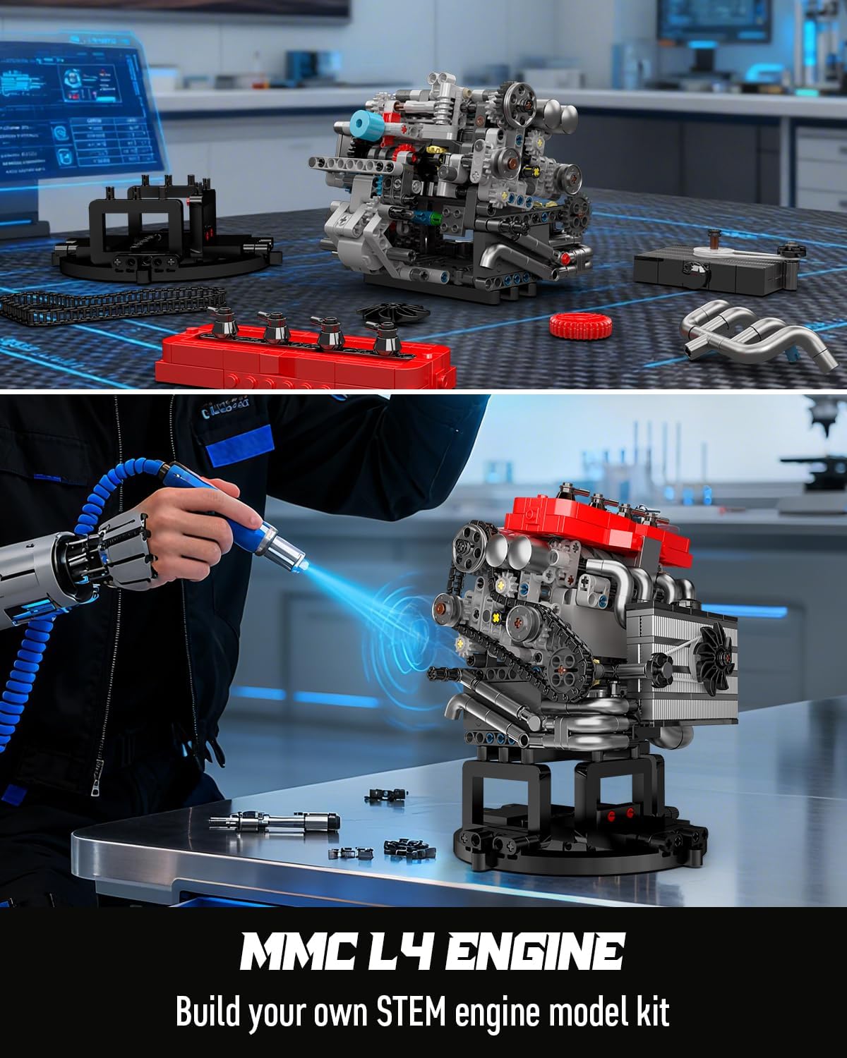 Mould King 10235 Motorized 4G63T Turbocharged Inline-Four Engine Building Toy Set | 811 PCS