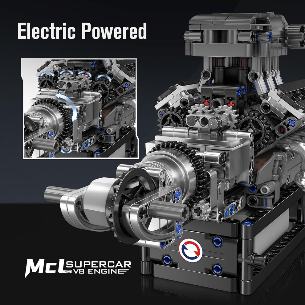Mould King 10206 Motorized Turbocharged V8 Engine Building Toy Set | 7 ...