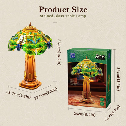 Pantasy 85042 Retro Collection Stained Glass Table Lamp Building Toy Set | 1067 PCS