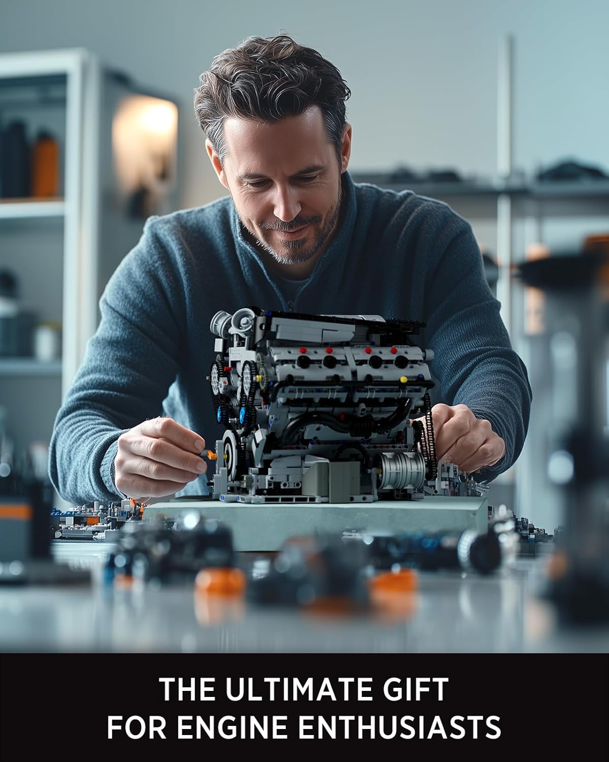 Nifeliz NF10287 V8 Engine Building Set | 2725 PCS