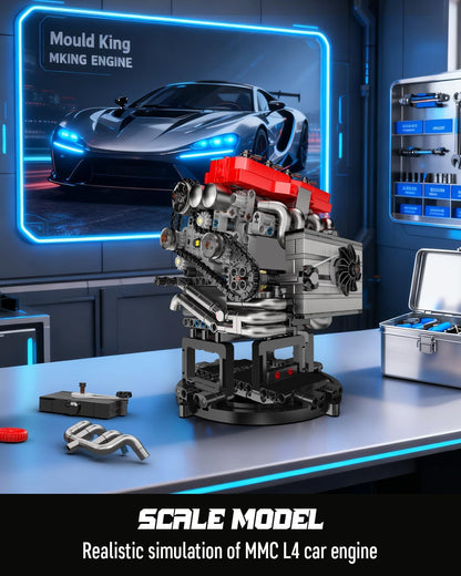 Mould King 10235 Motorized 4G63T Turbocharged Inline-Four Engine Building Toy Set | 811 PCS