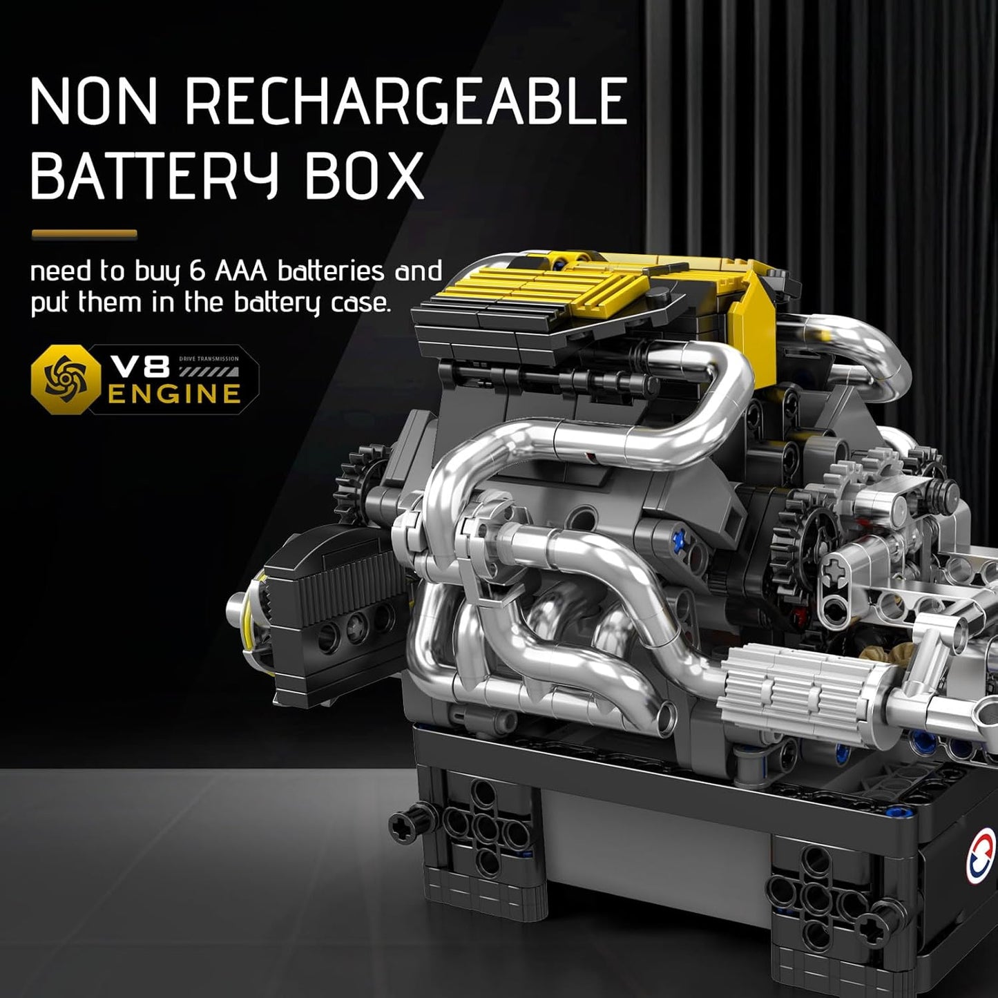 Mould King 10207 Motorised PAG Turbocharged V8 Engine Building Toy Set | 761 PCS