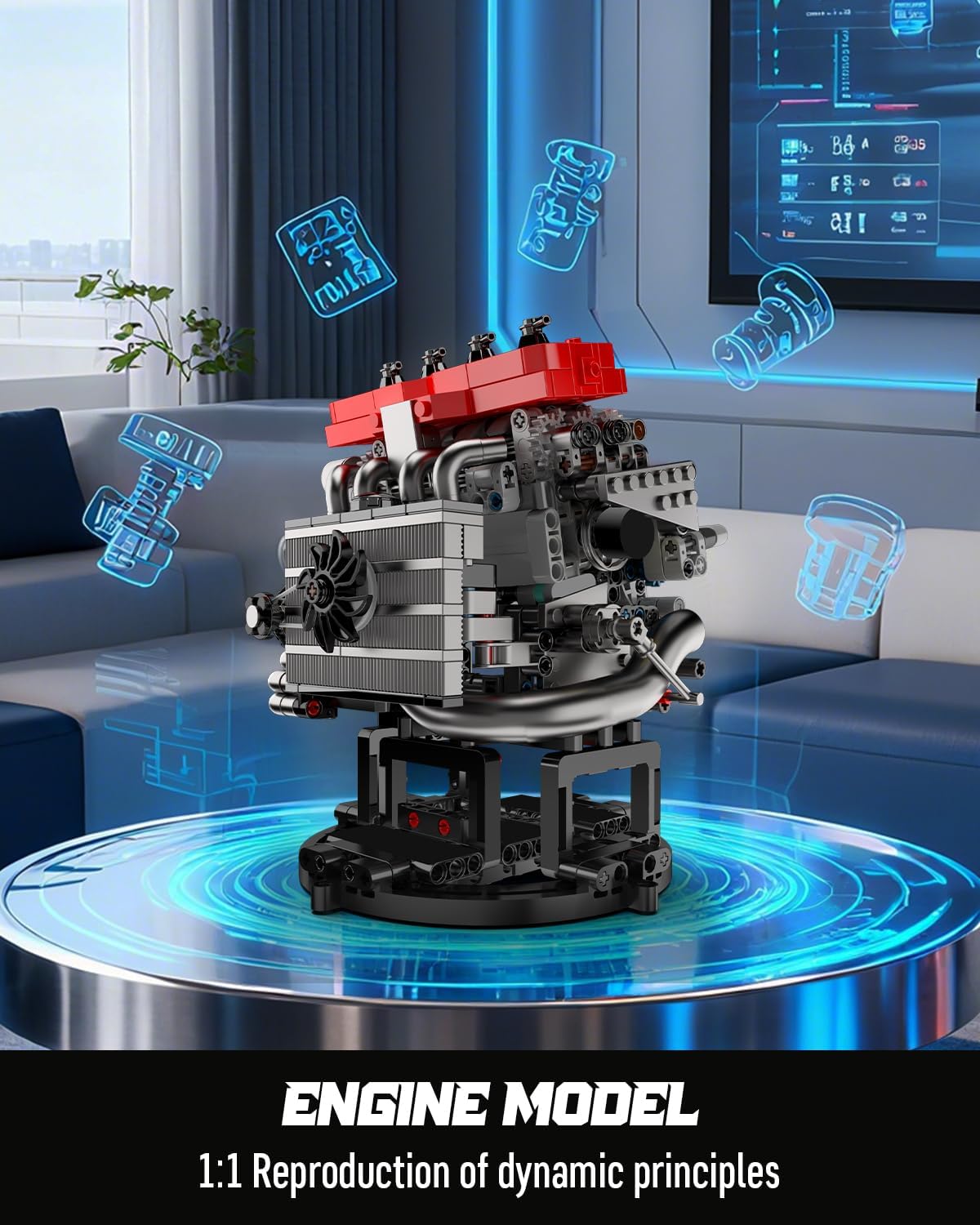 Mould King 10235 Motorized 4G63T Turbocharged Inline-Four Engine Building Toy Set | 811 PCS