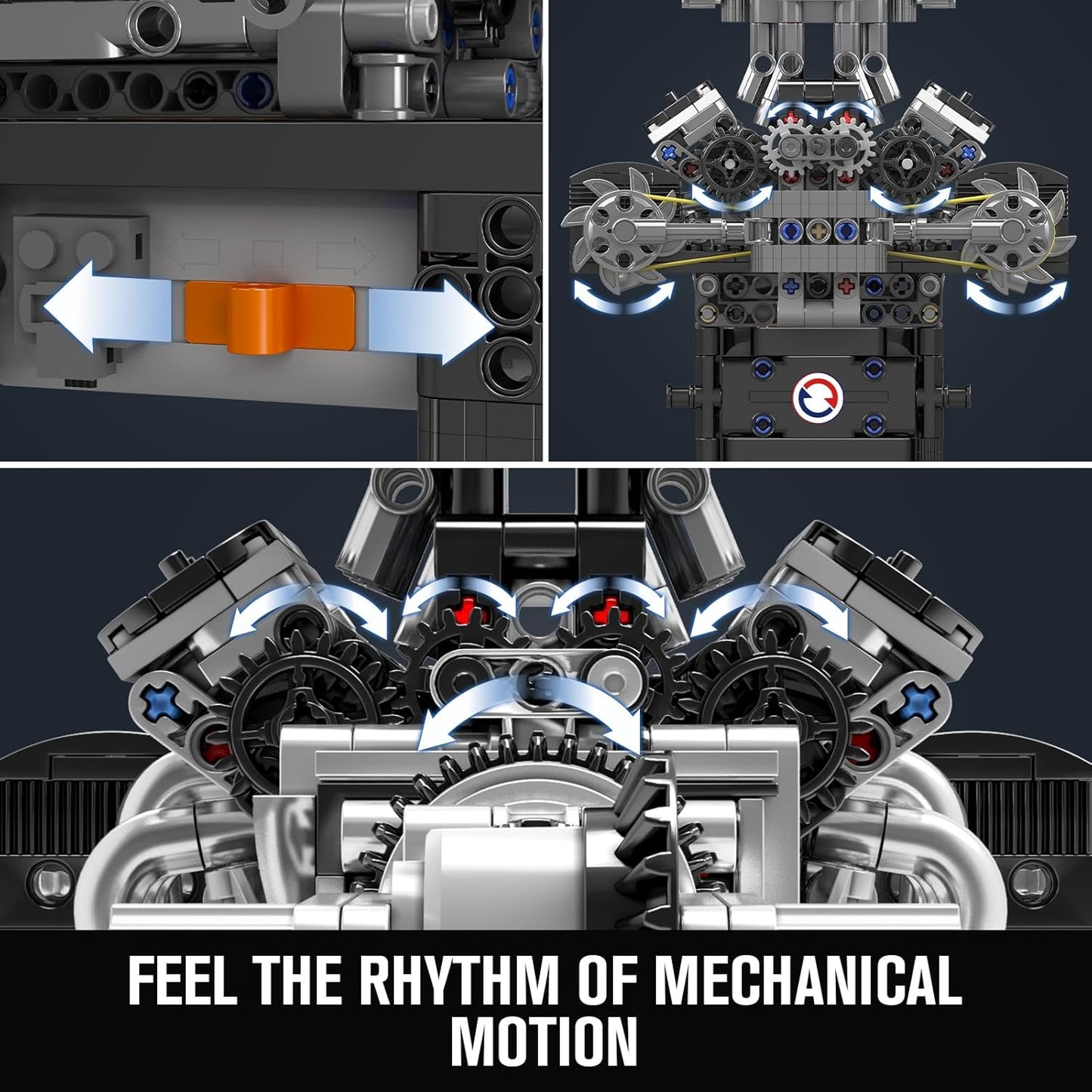 Mould King 10206 Motorised Turbocharged V8 Engine Building Toy Set | 737 PCS