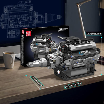 Mould King 10205 Motorised British Luxury V12 Engine Building Toy Set | 733 PCS