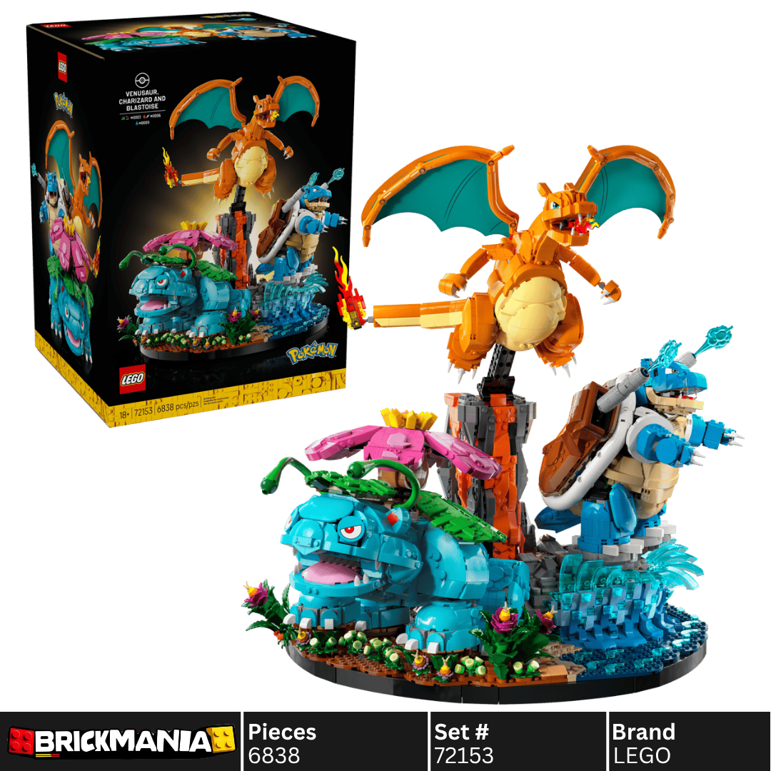 LEGO 72153 Pokémon Venusaur, Charizard and Blastoise | 6838 PCS