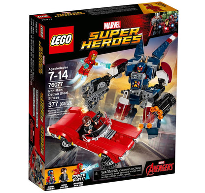 LEGO Super Heroes packaging with Marvel branding on a white background