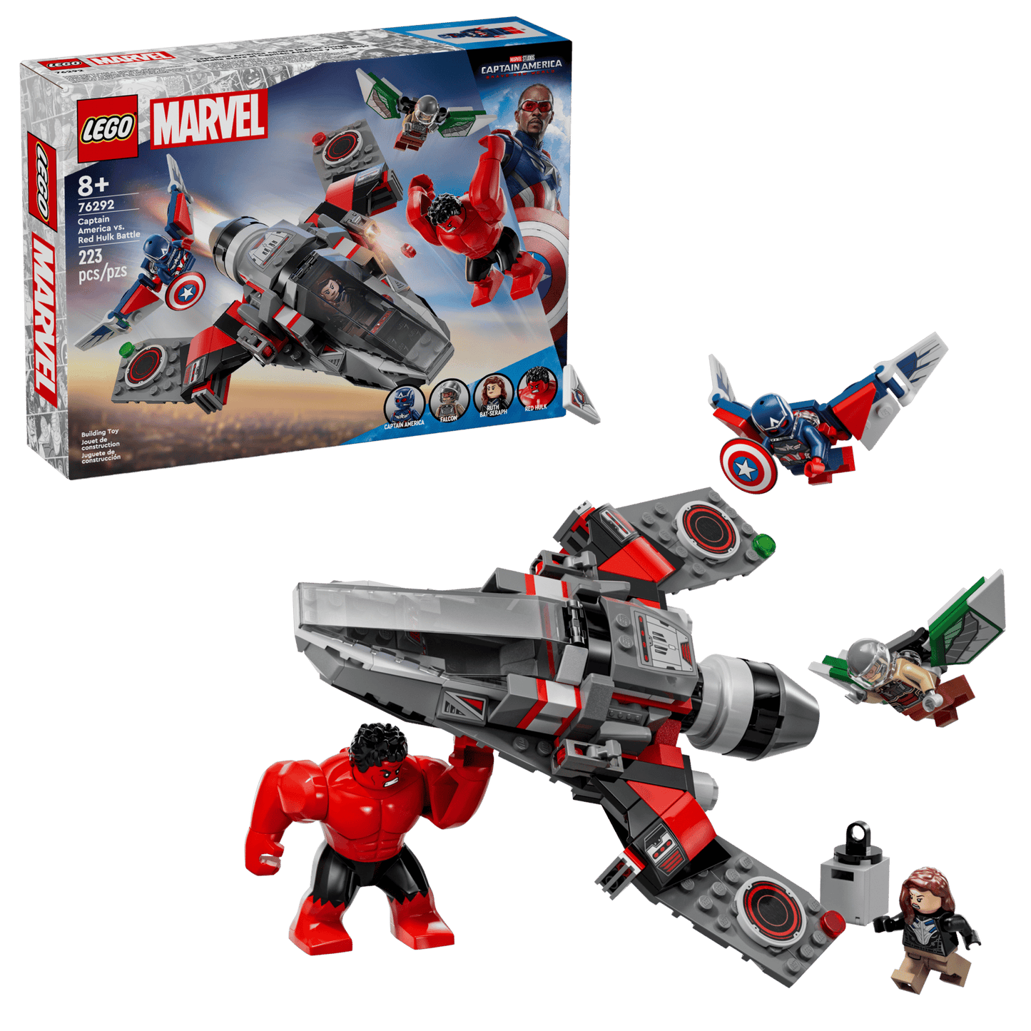 LEGO 76292 Marvel Captain America vs. Red Hulk Battle | 223 PCS | Retired