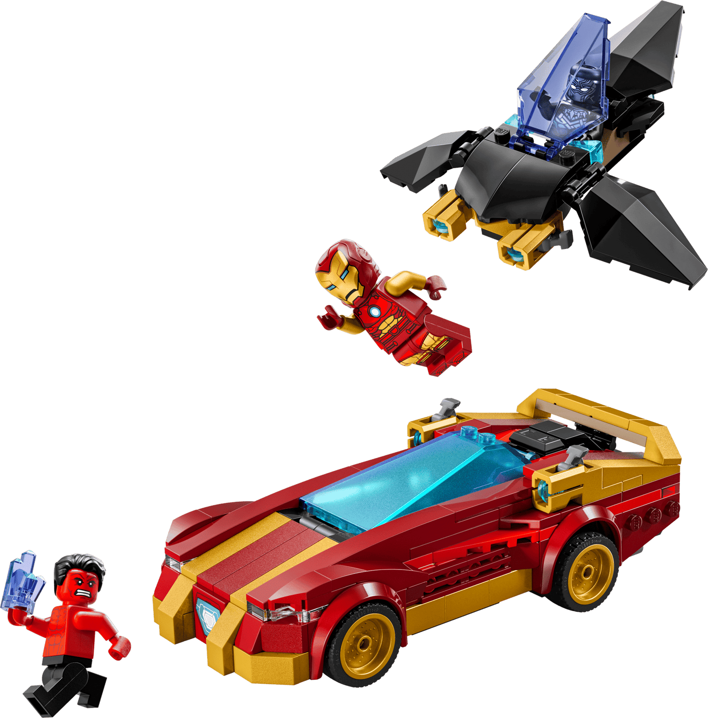 LEGO 76310 Marvel Iron Man Car & Black Panther vs. Red Hulk | 295 PCS | Retired