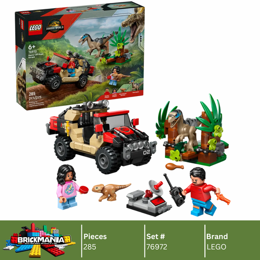 LEGO 76972 Jurassic World Raptor Off-Road Escape | 285 PCS