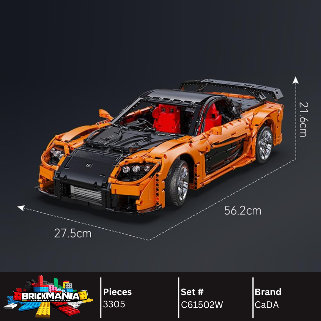 CaDA C61502W Mazda RX-7 Building Toy Set | 3305 PCS – Brickmania CaDA C61502W Mazda RX-7 Building Toy Set | 3305 PCS – Brickmania