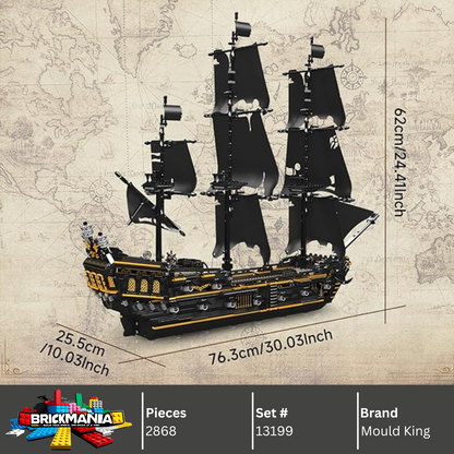 Mould King 13199 Black Pearl Pirates Ship Building Toy Set | 2868 PCS