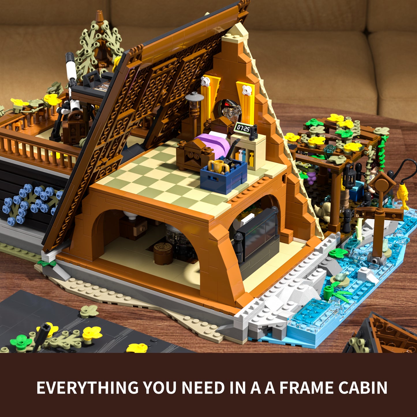 Lumibricks F9013 A-Frame cabin Building Toy Set | 2079 PCS