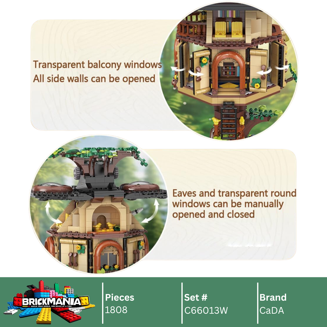 CaDA C66013W Tree House Library Building Toy Set | 1808 PCS