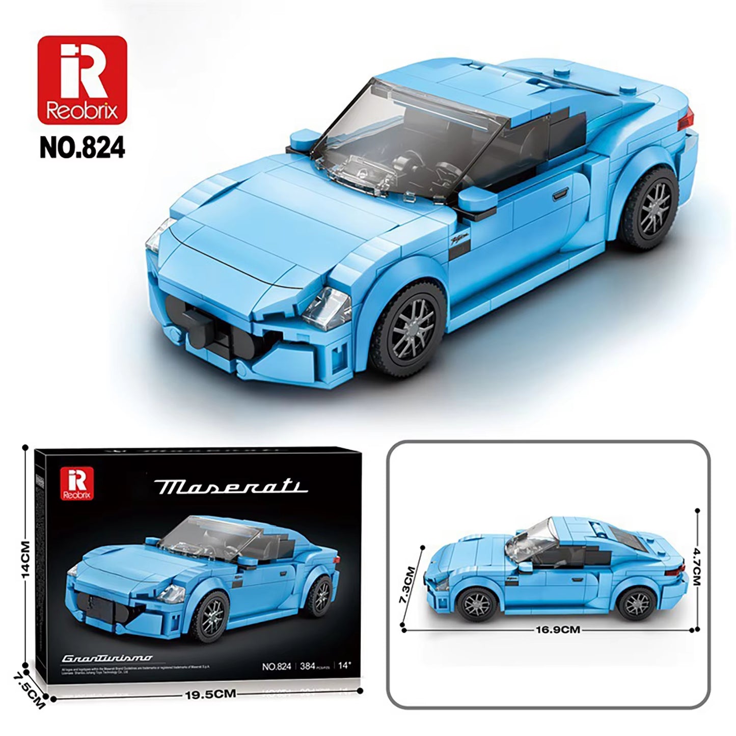 Reobrix 824 GranTurismo Maserati Building Toy Set | 384 PCS